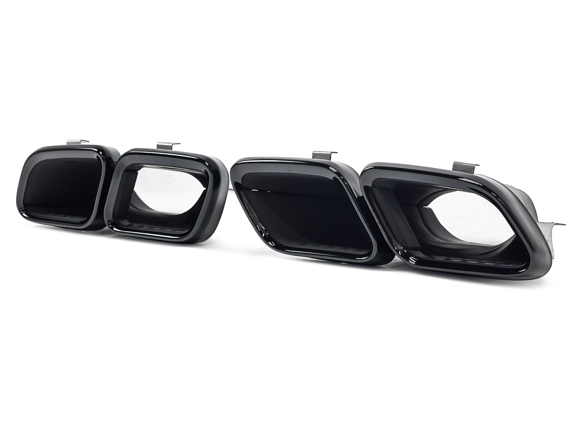 Heckdiffusor Auspuffblenden Schwarz Glanz für Mercedes CLS C257 AMG Line 18-23 OHNE ABE