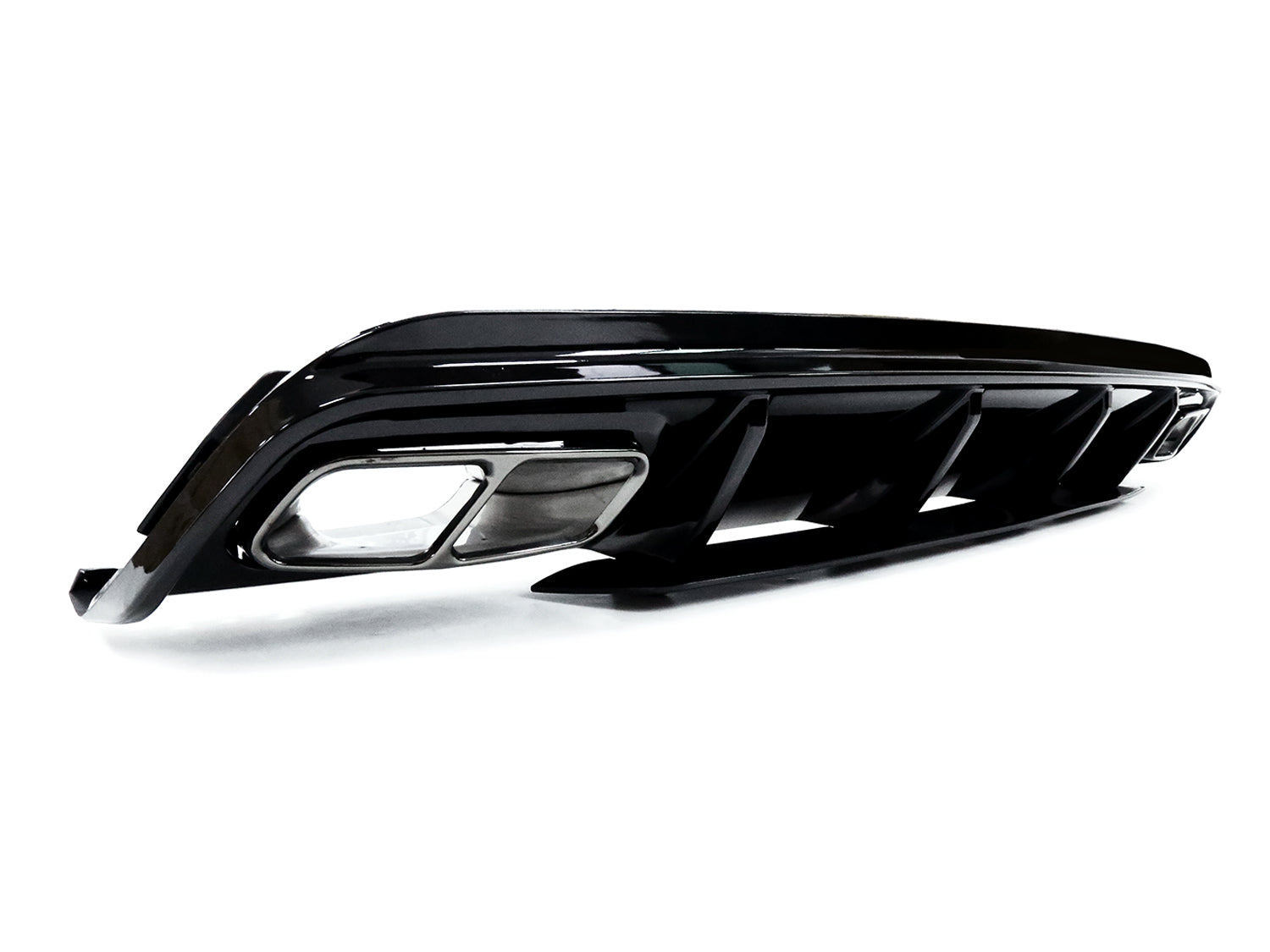 Diffusor Heckdiffusor + Schwarz Auspuffblenden für Mercedes Benz A-Klasse W176 AMG Line A45 AMG ab2015 di17