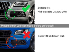 Lüftungsgitter Nebelscheinwerfer Grill Schwarz für Audi Q5 8R Serien. 2013-2017