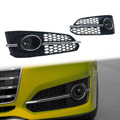 Lüftungsgitter Blenden Grill Gitter Schwarz Chrom für Audi A8 S8 D4 4H S-Line 13-17 MOPF mit ACC