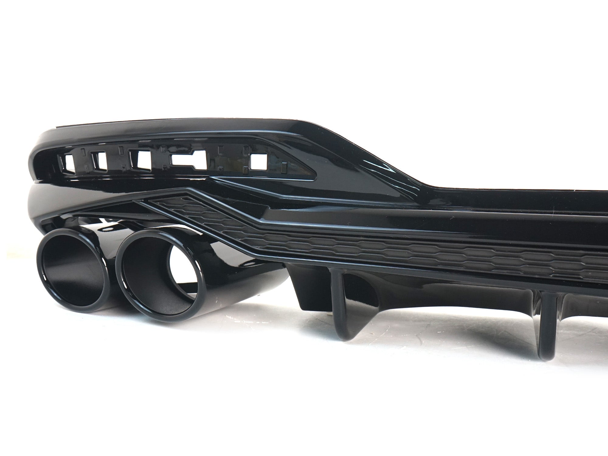 Heckdiffusor Diffusor Auspuffblenden Schwarz für Audi A4 B9 Serienstoßstange 20+