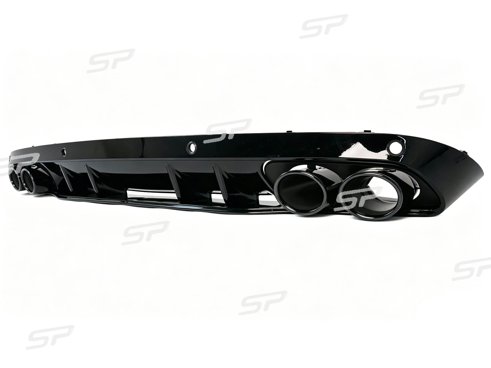 Schwarz Heckdiffusor Endrohre C43 Look für Mercedes W205 S205 Seriens Avantgarde