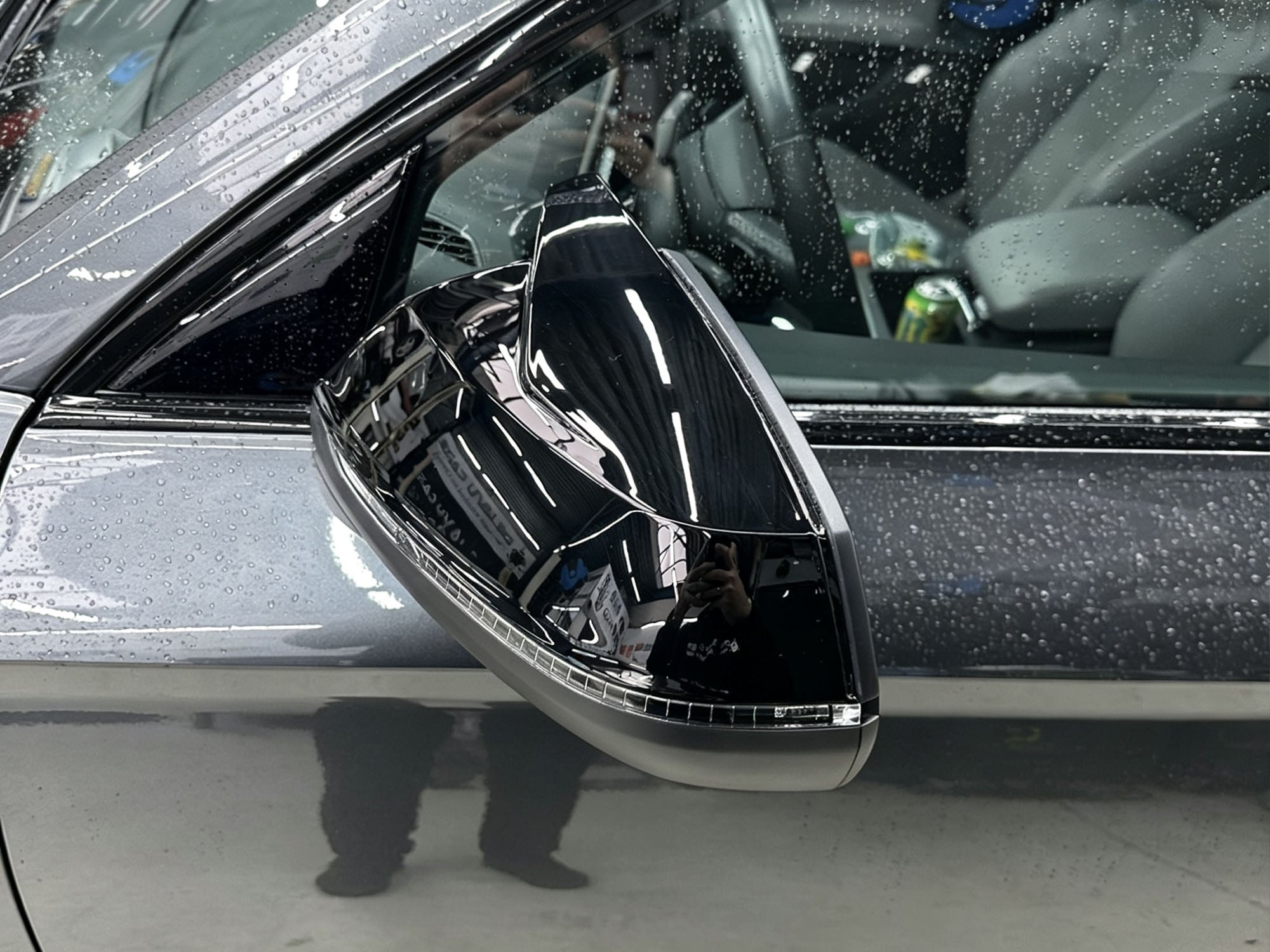 L+ R Schwarz Glanz Spiegelkappen Außenspiegel für Audi Q5 FY 17+ Q7 4M 15+ OHNE SideAssist