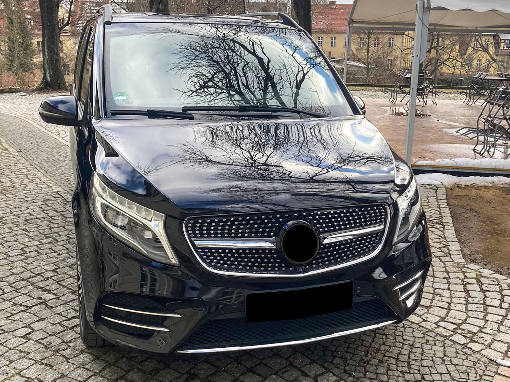 Diamant Kühlergrill Front Grill Schwarz für Mercedes Benz V-Klasse W447 V250 V260 14-19