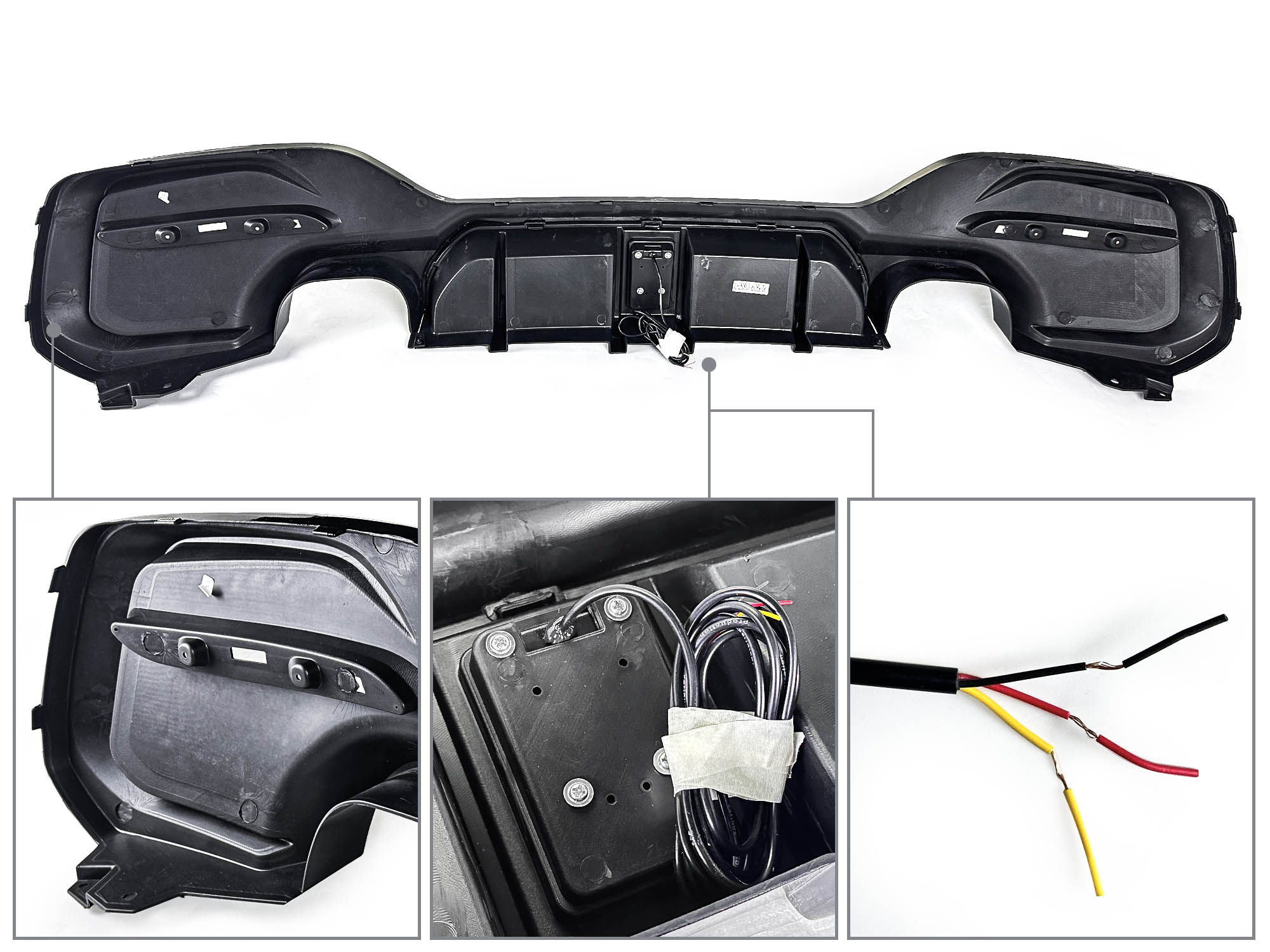 Schwarz Glanz Diffusor Heckdiffusor mit Licht für BMW 1er F20 F21 M Paket 15-19 LCI OHNE ABE