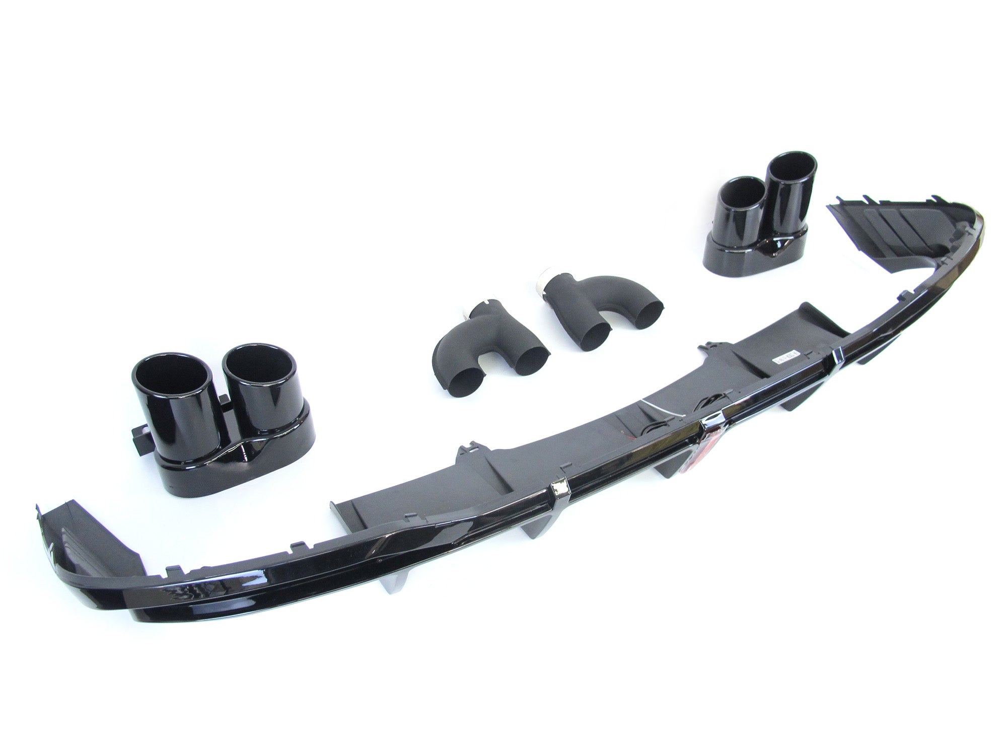 Sport Stoßfängerdiffusor mit schwarzen Auspuffendrohren Glossy Black für Audi A5 B9 S-line S5 2020-2023