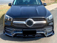 Schwarz Stoßstange Spoiler Lippe Frontspoiler für Mercedes GLE W167 C167 AMG Line 19-23 ohne ABE