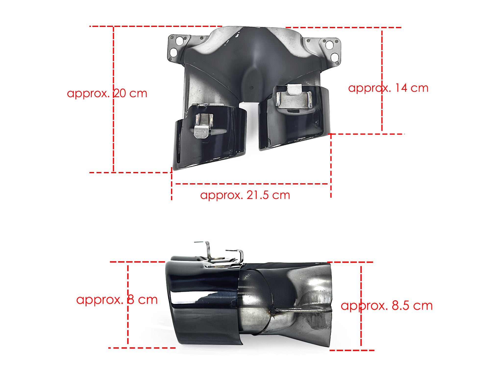 Schwarz Heckdiffusor Endrohre für Mercedes W206 S206 C43 AMG Line 2022+