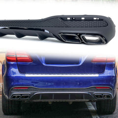 Heckdiffusor + Endrohre Schwarz für Mercedes GLS X166 AMG Line 2015-2019