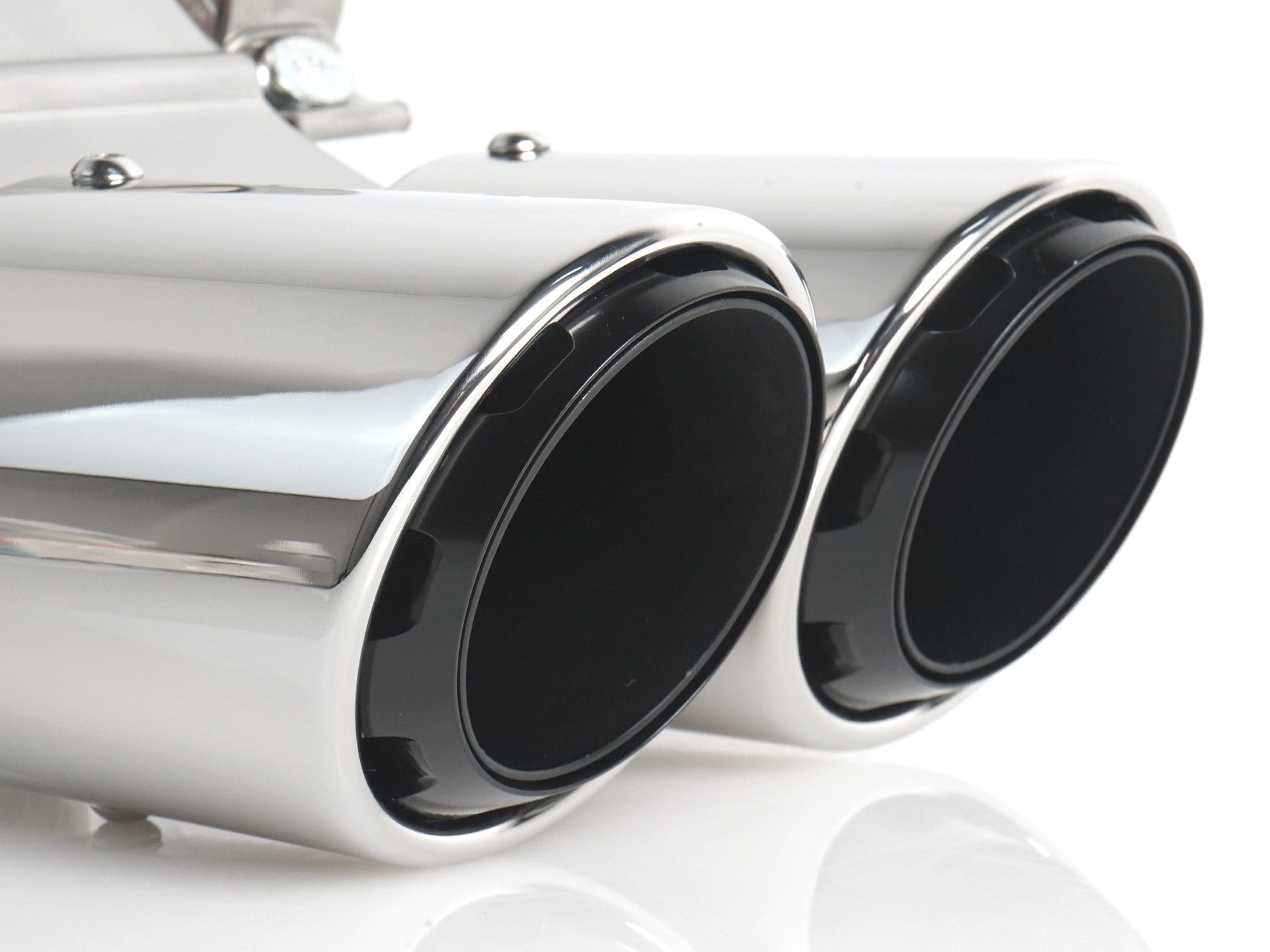 Sport Auspuffblenden Endrohre Silber für Porsche 718 Cayman Boxster ab 2016 Benzin et188