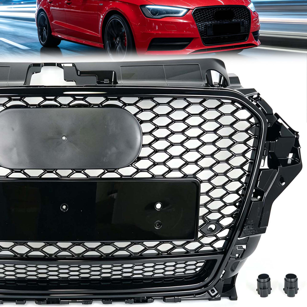 Schwarz Wabengrill Kühlergrill Front Grill für AUDI A3 8V S-Line S3 TSI TDI 2012-2016 fg121
