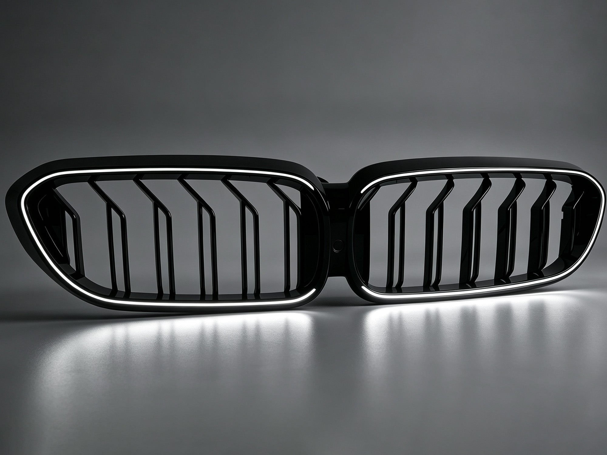 LED Kühlergrill Grill Frontgrill Schwarz für BMW 5er G30 G31 2017-2020 vor LCI