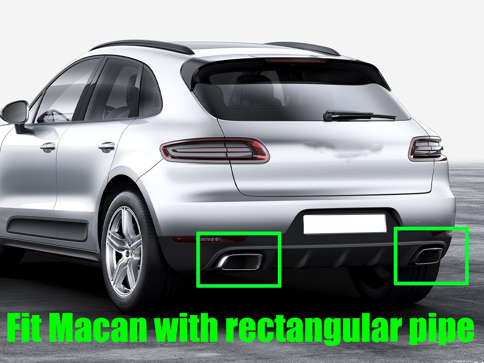Sport Auspuff Blenden Doppelrohr Schwarz für Porsche Macan 95B 2.0L14-17 et221