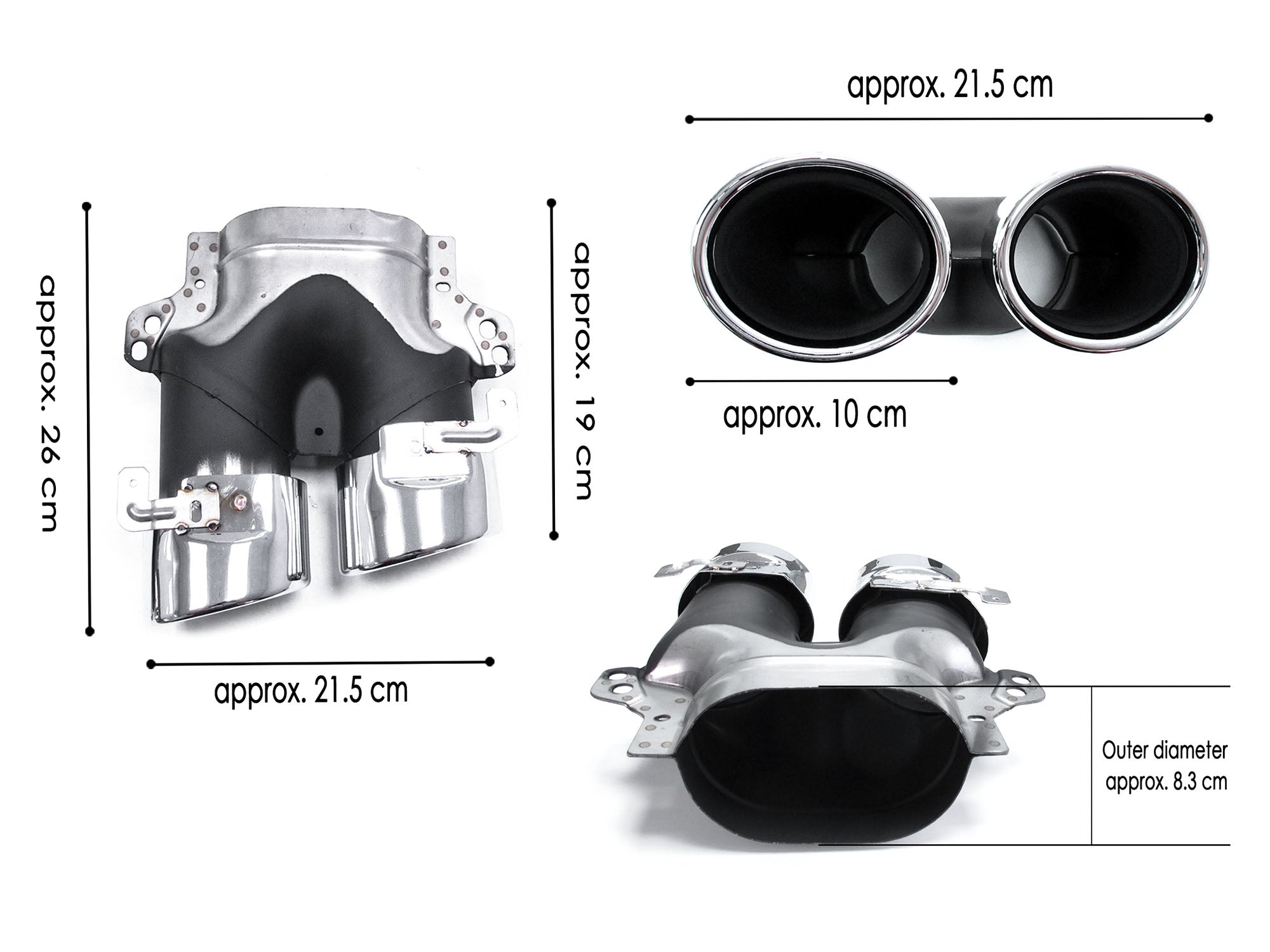 NUR FÜR BENZIN Diffusor Heckdiffusor + Auspuff Chrom für Mercedes E-Klasse W213 AMG Line MODF ab 07.2020 di125