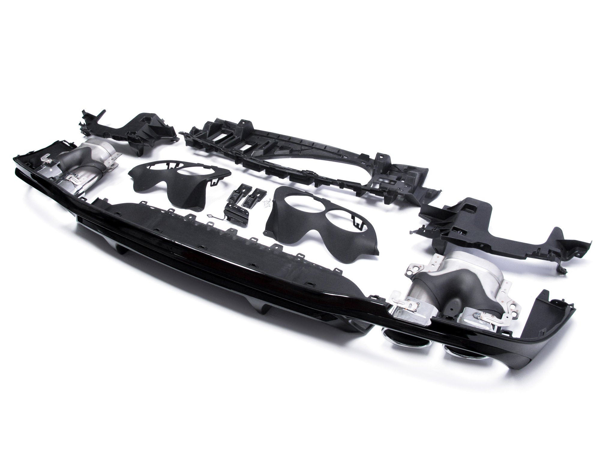 NUR FÜR BENZIN Diffusor Heckdiffusor + Auspuff Chrom für Mercedes E-Klasse W213 AMG Line MODF ab 07.2020 di125