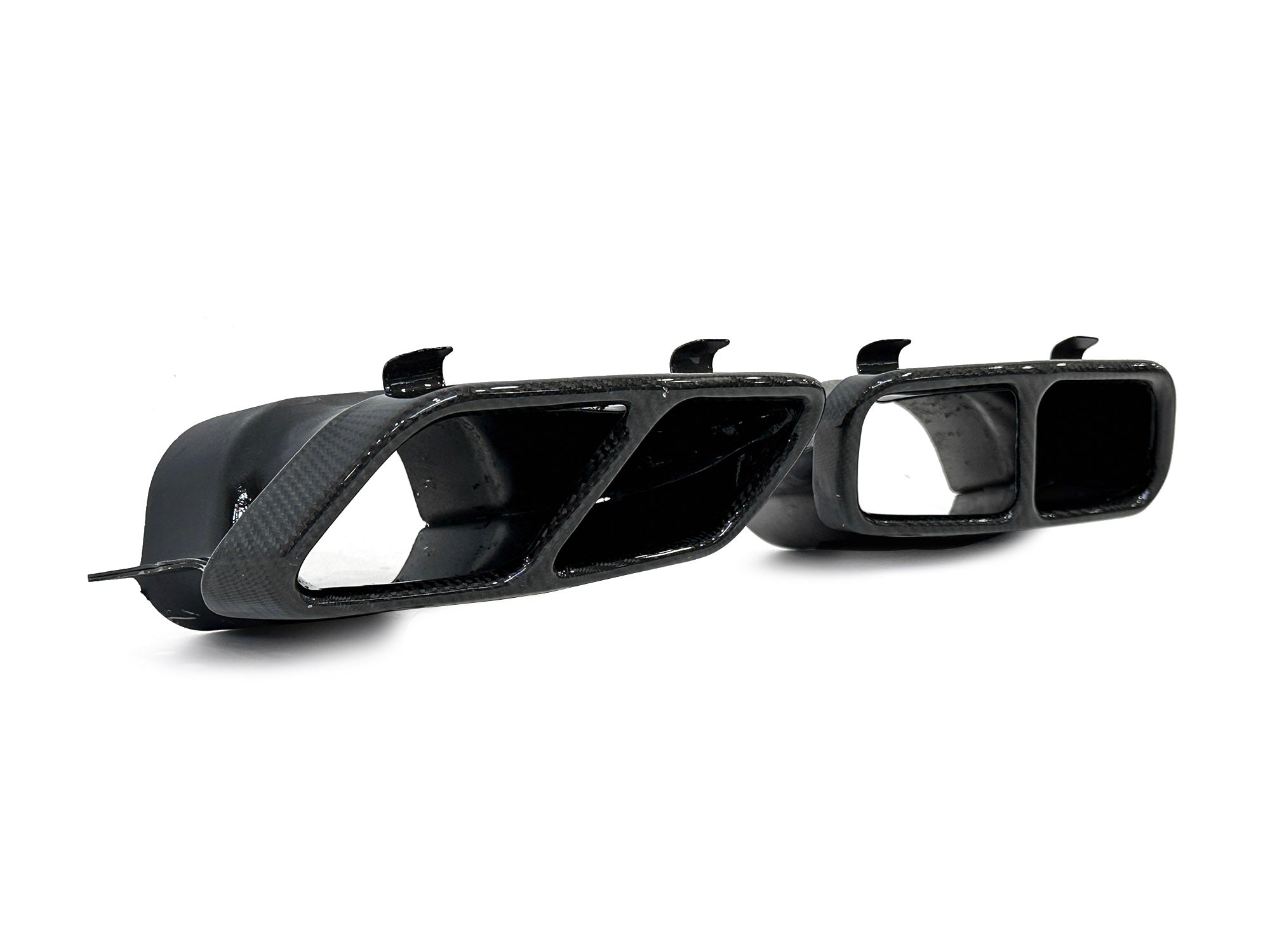 NEU Schwarz Carbon Auspuffblenden für Mercedes Benz W176 A45 AMG CLA 45 AMG C117 GLA45 AMG et249