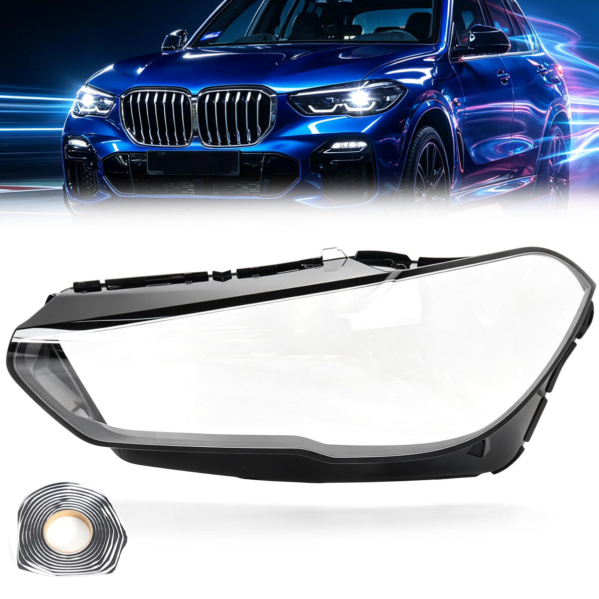 Links Scheinwerferglas Streuscheibe Abdeckung für BMW X5 G05 X6 G06 2018-2023