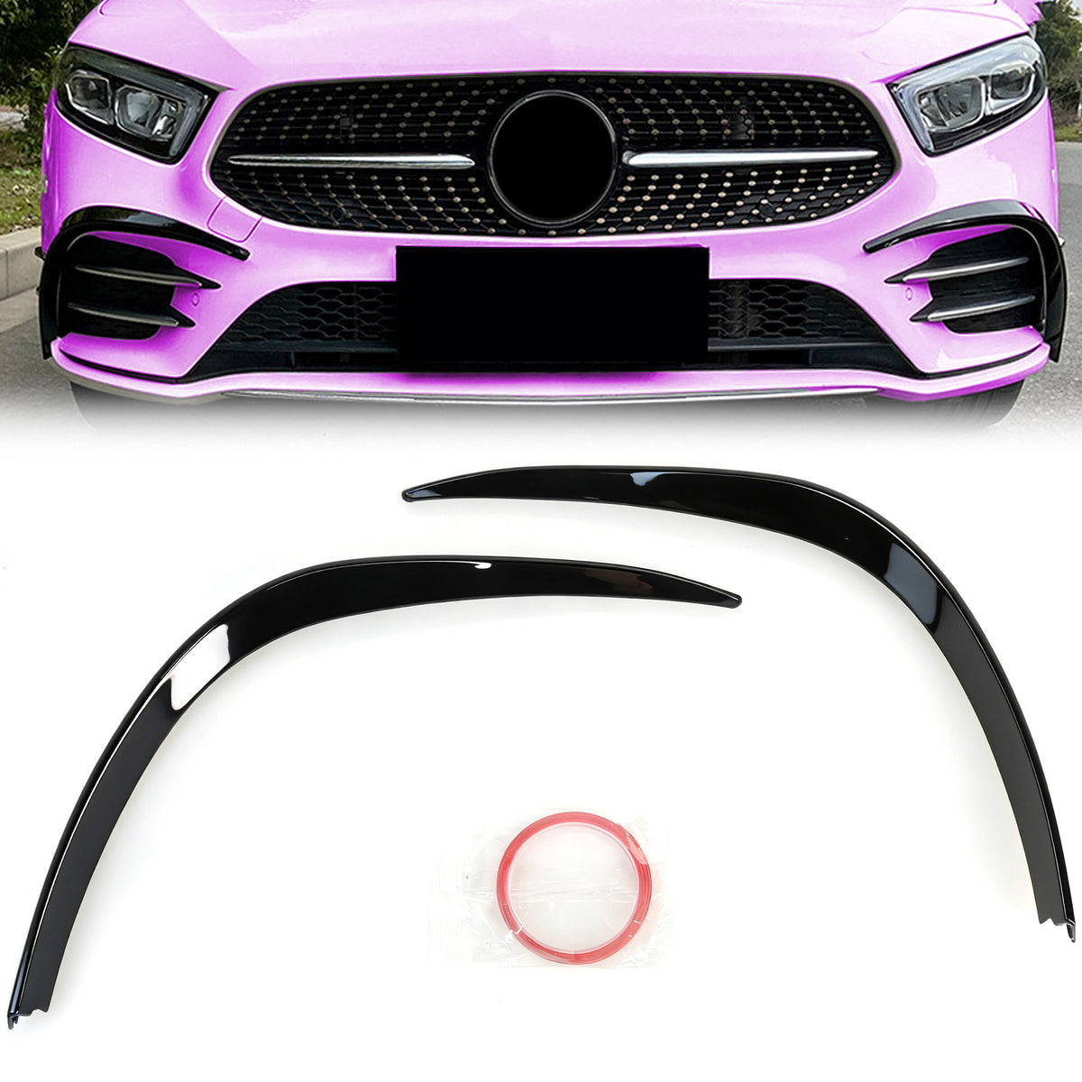 Aero Flaps Flics vorne Stoßstange Flossen für Mercedes Benz A Kl. W177 V177 AMG Line ab 2018