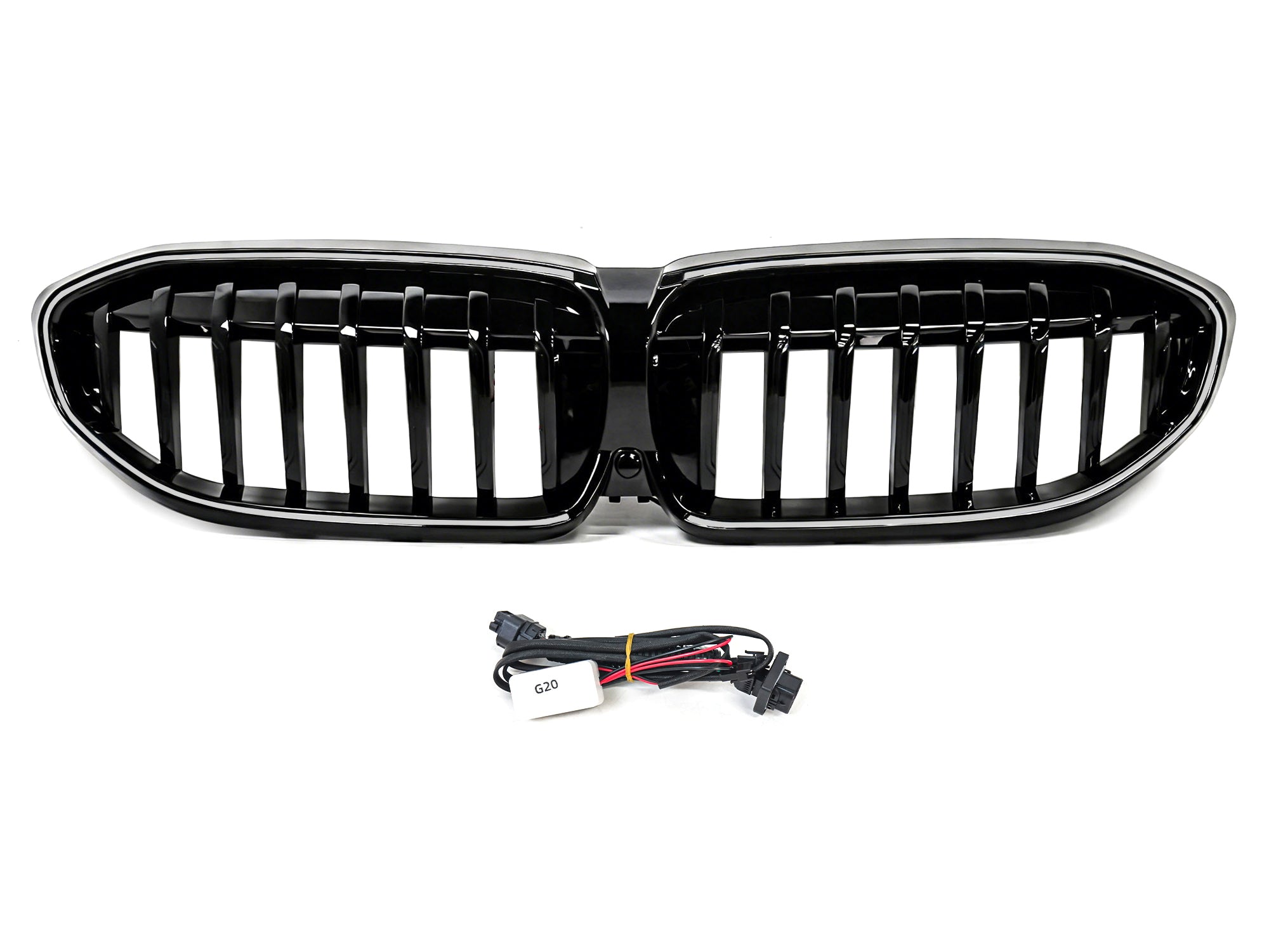 Schwarz LED Kühlergrill Grill Frontgrill für BMW 3er G20 G21 2019-2022 vor LCI
