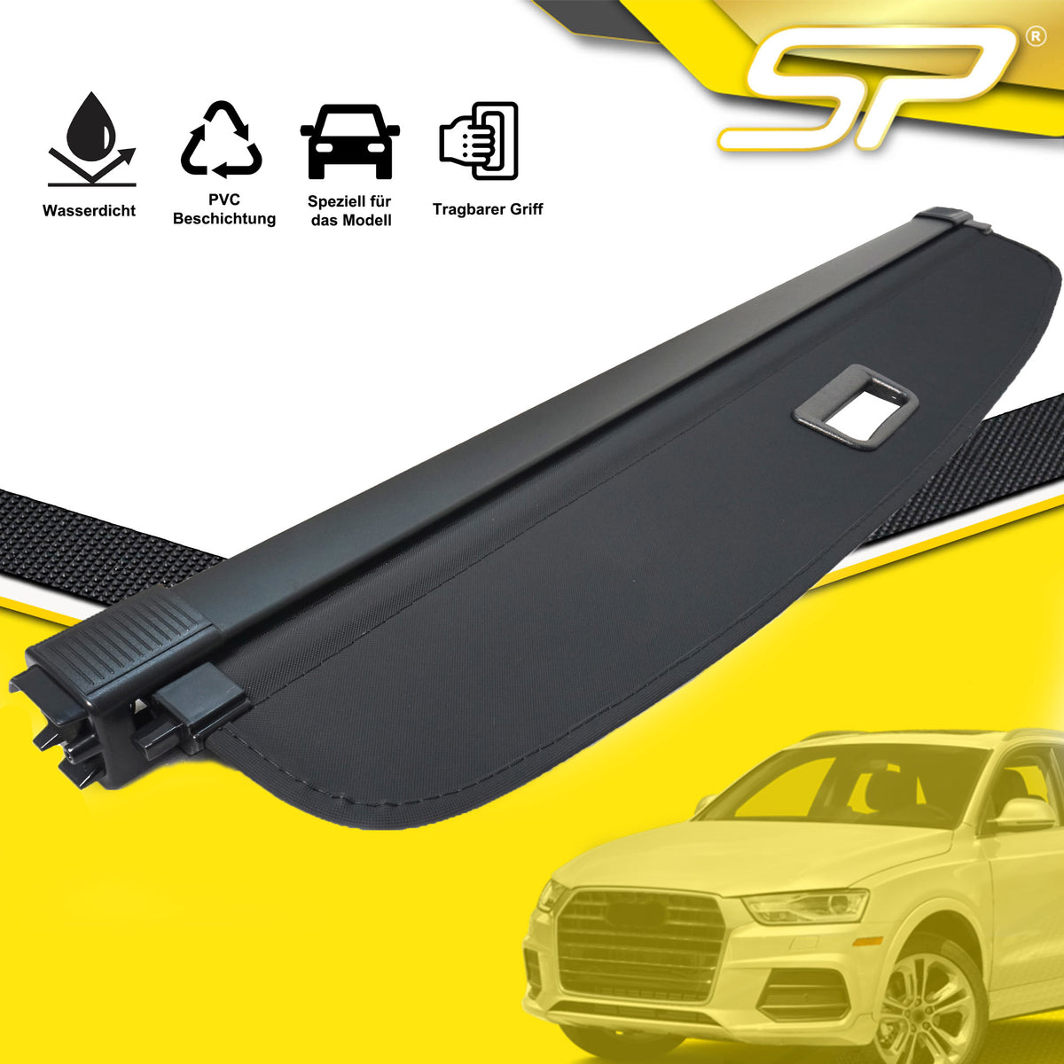 Für Audi Q3 8U 2011-2014 Schwarz Laderaumabdeckung Abdeckrollo Kofferraum Rollo