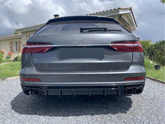 Schwarz Diffusor Heckdiffusor Endrohre für AUDI A6 S6 C8 Limo Avant S-Line 2018+ di92