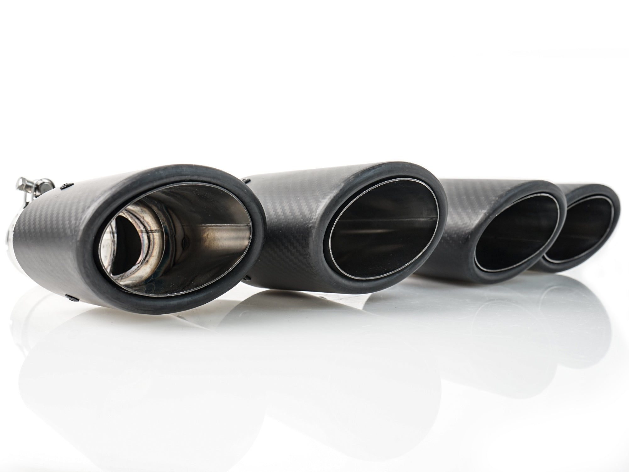 NEU Matt Carbon Duplex Sportauspuff Auspuffblenden Endrohre für AUDI VW Universal 48-52mm et259