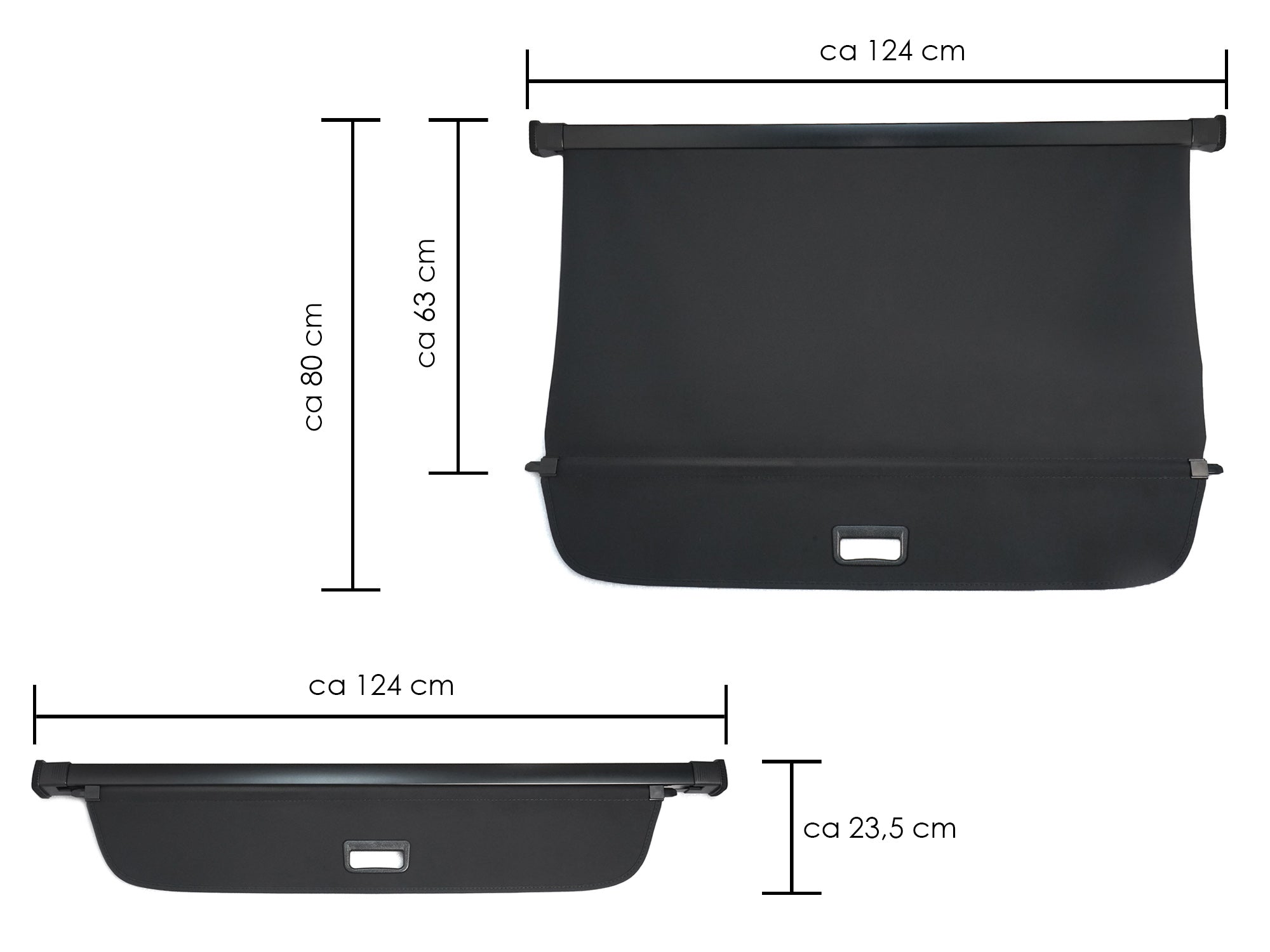 Für VOLVO XC60 08-17 Schwarz Laderaumabdeckung Abdeckrollo Kofferraum Rollo