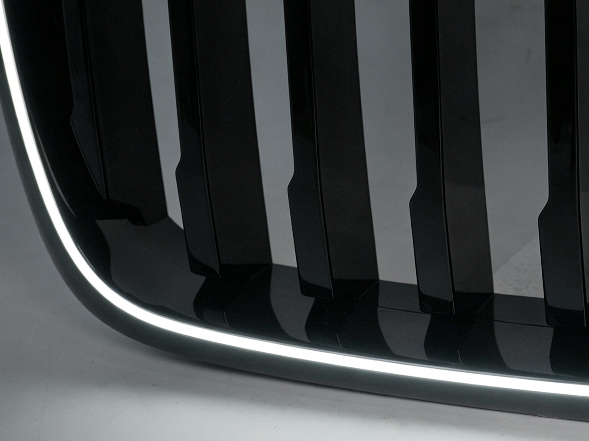 Schwarz Einsteg LED Kühlergrill Frontgrill Grill Nieren für BMW X3 G01 X4 G02 22+ LCI