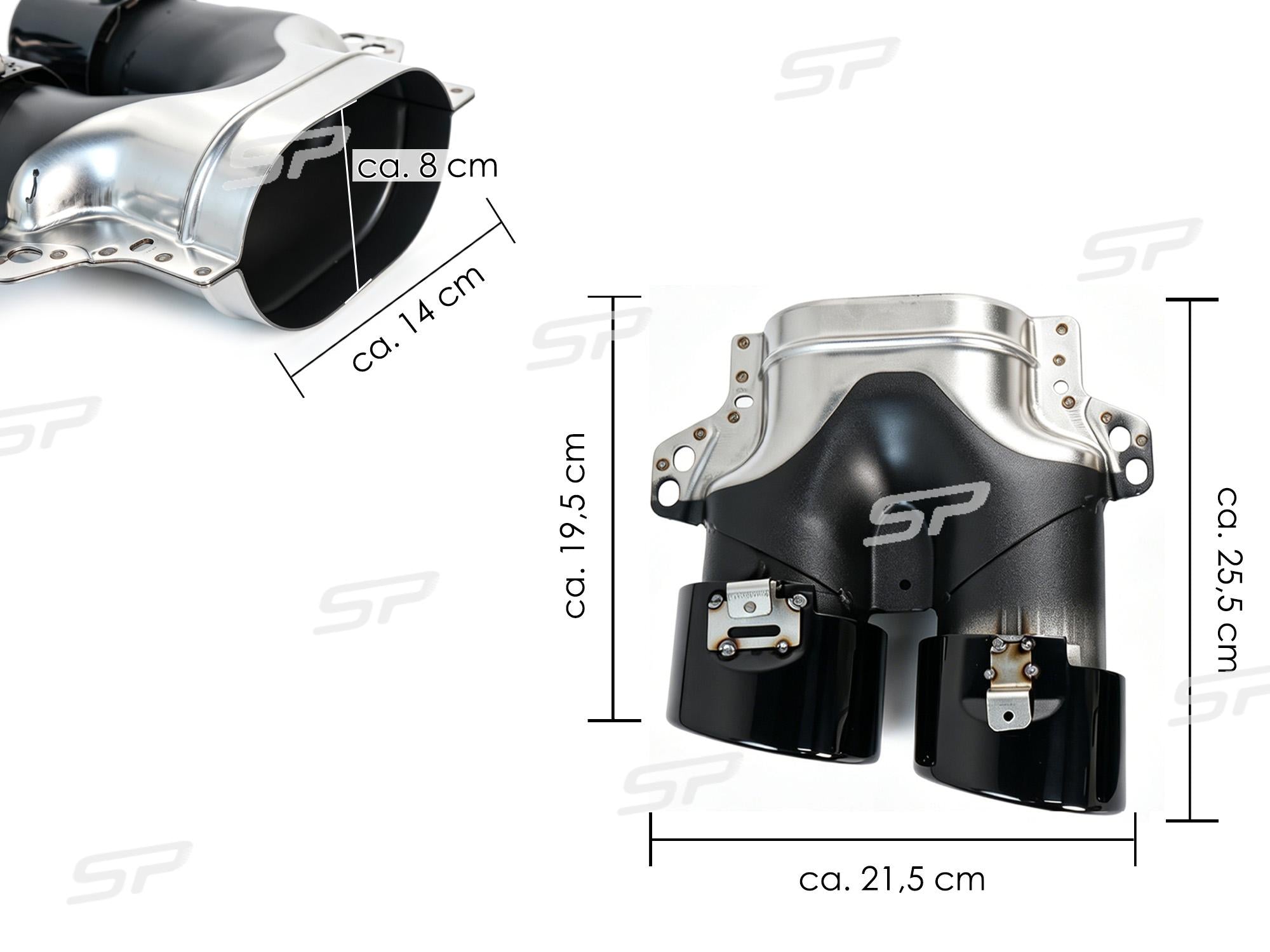 Schwarz Heckdiffusor Endrohre C43 Look für Mercedes W205 S205 Seriens Avantgarde