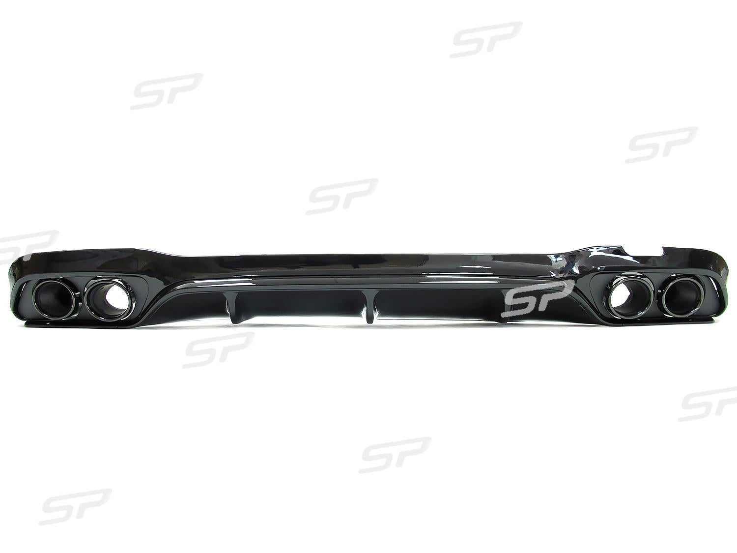 NUR FÜR BENZIN Diffusor Heckdiffusor + Auspuffblenden Schwarz für Mercedes E Klasse W213 S213 AMG Line 2016-2019 di25