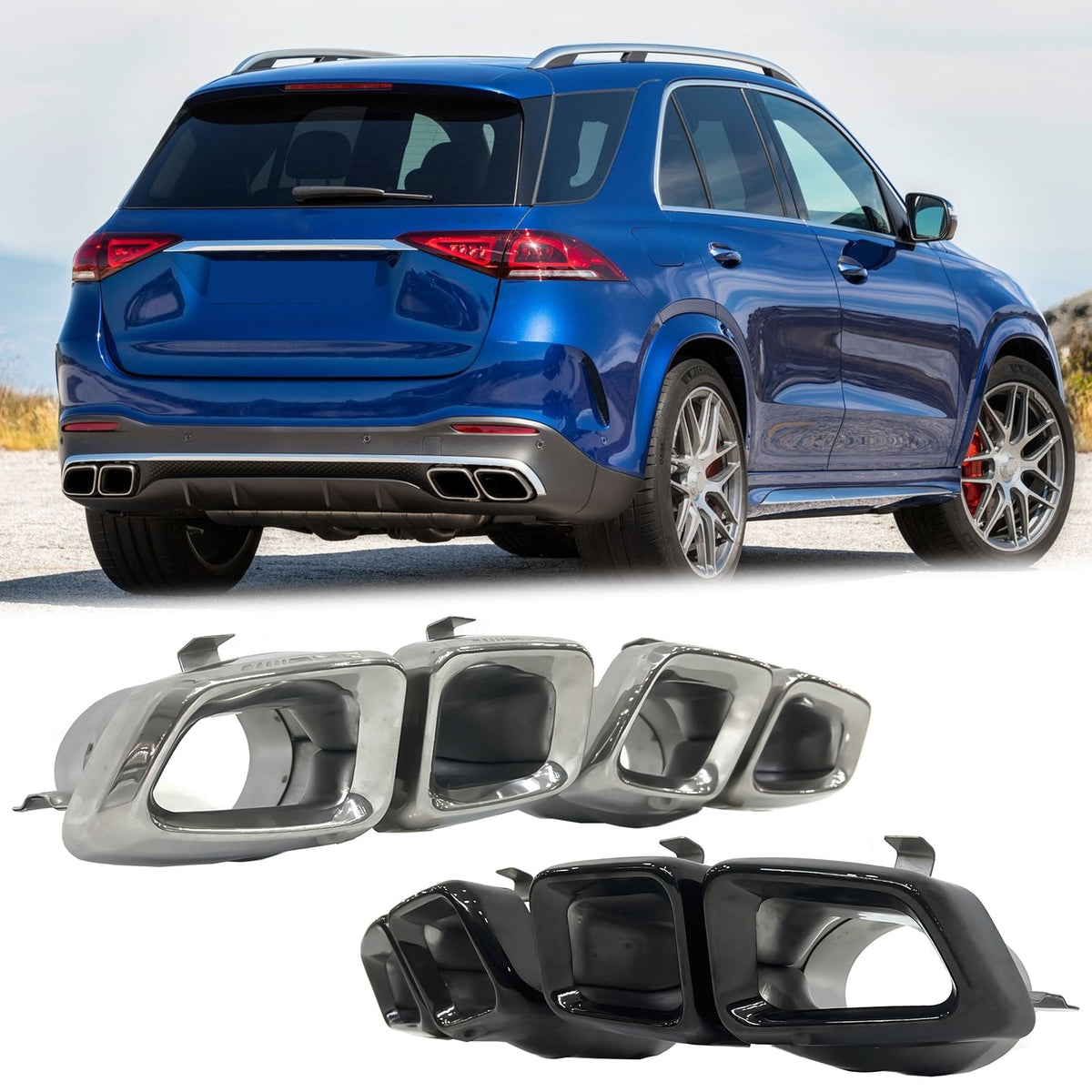 NEU Auspuff Blenden Endrohre für Mercedes GLE ML GL 63 AMG  et252