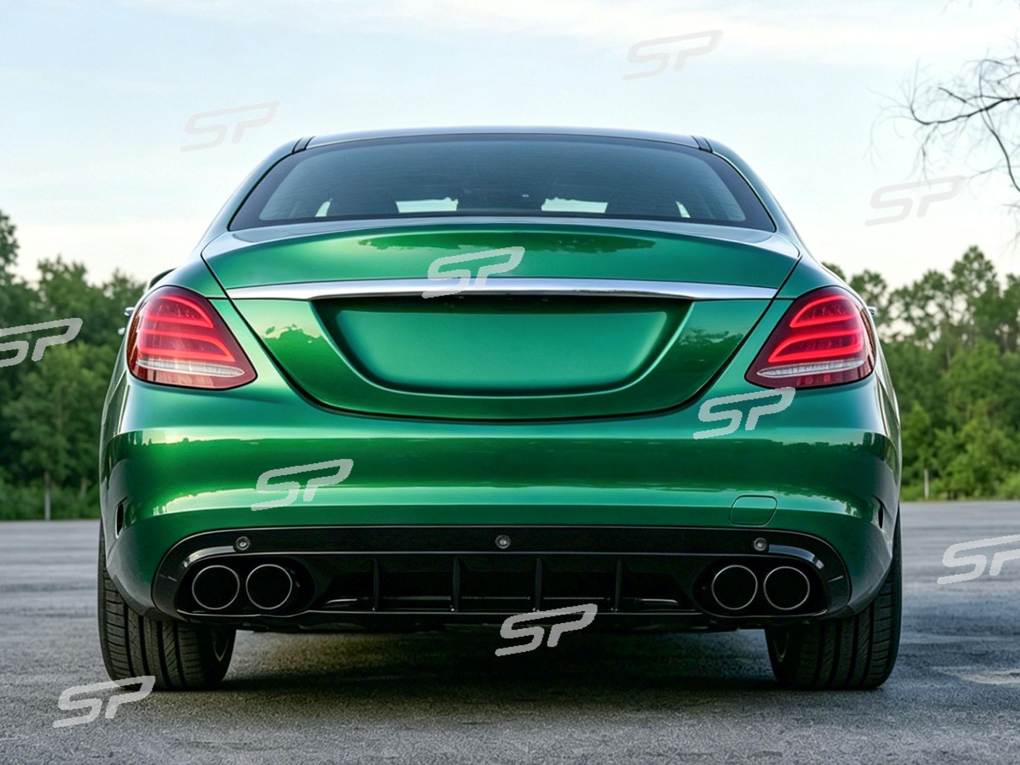 Schwarz Heckdiffusor Endrohre C43 Look für Mercedes W205 S205 Seriens Avantgarde