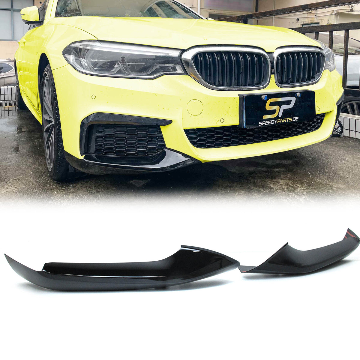 Front Spoiler Splitter Ecken Ansätze Schwarz Passend für 5er G30 G31 Sport Paket 2017-2020 Vor LCI