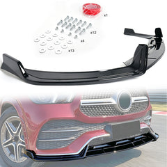 Schwarz Stoßstange Spoiler Lippe Frontspoiler für Mercedes GLE W167 C167 AMG Line 19-23 ohne ABE
