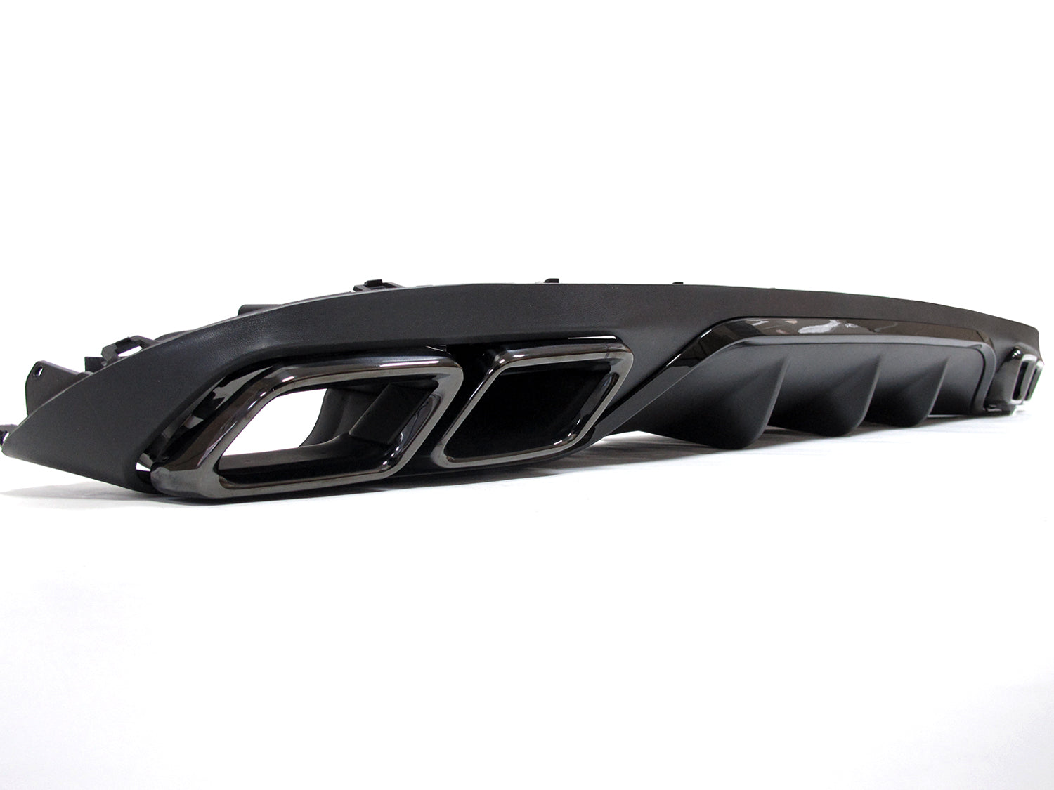 NUR FÜR BENZIN Heck Diffusor + Auspuffblenden Schwarz für Mercedes E-Klasse W213 S213 Avantgarde di34