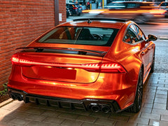 Schwarz Diffusor Heckdiffusor Auspuff Endrohre für AUDI A7 S7 C8 4K Sportback S Line 2018+ OHNE ABE