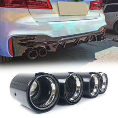 NEU Carbon Duplex Sportauspuff Auspuffblenden Endrohre für AUDI VW Universal 57-61mm et241