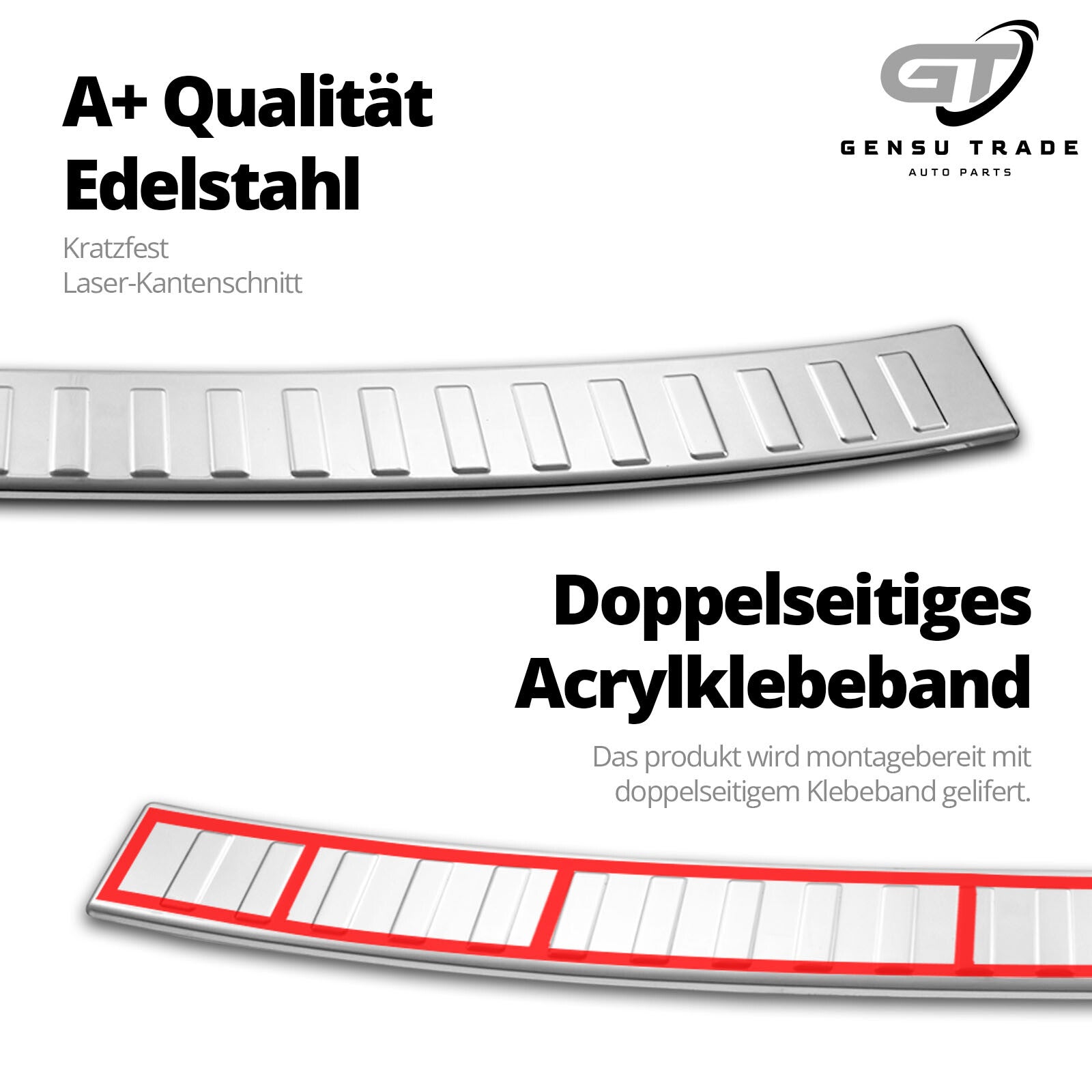 Ladekantenschutz für VW Touran 2010-2014 Stoßstangenschutz Edelstahl Silber