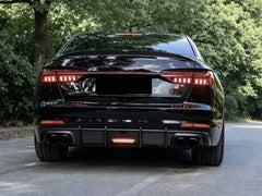 Schwarz Diffusor Heckdiffusor mit LED Licht für Audi A6 S6 C8 S Line ohne AHK KEIN ABE