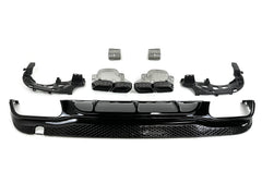 Schwarz Heckdiffusor Auspuff Endrohre für Mercedes C207 Coupe A207 Cabrio AMG Line 2013-2017 OHNE ABE