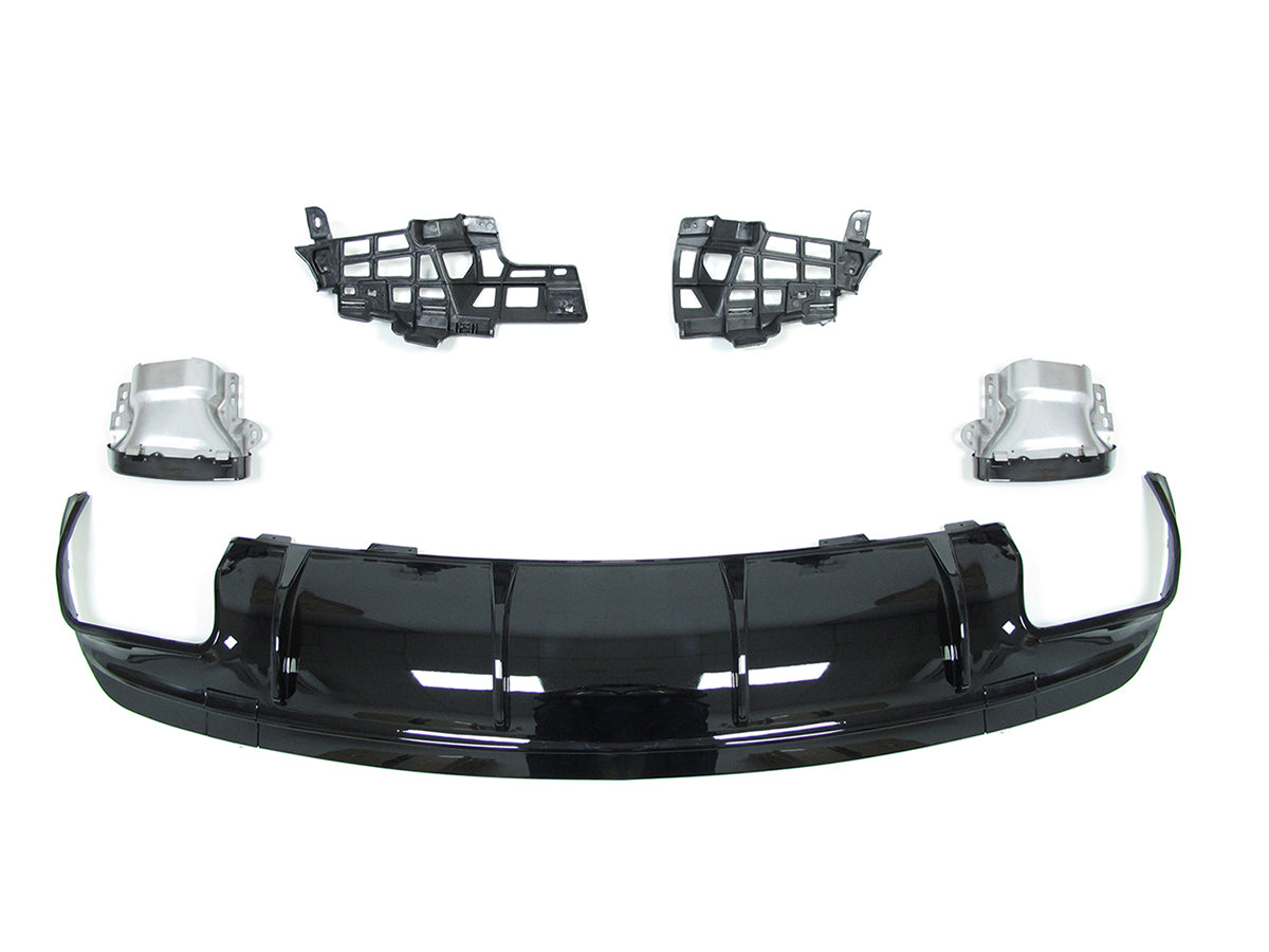 Diffusor Schwarz Auspuff Blenden für Mercedes CLA C117 X117 AMG Line CLA45 16-19 di9