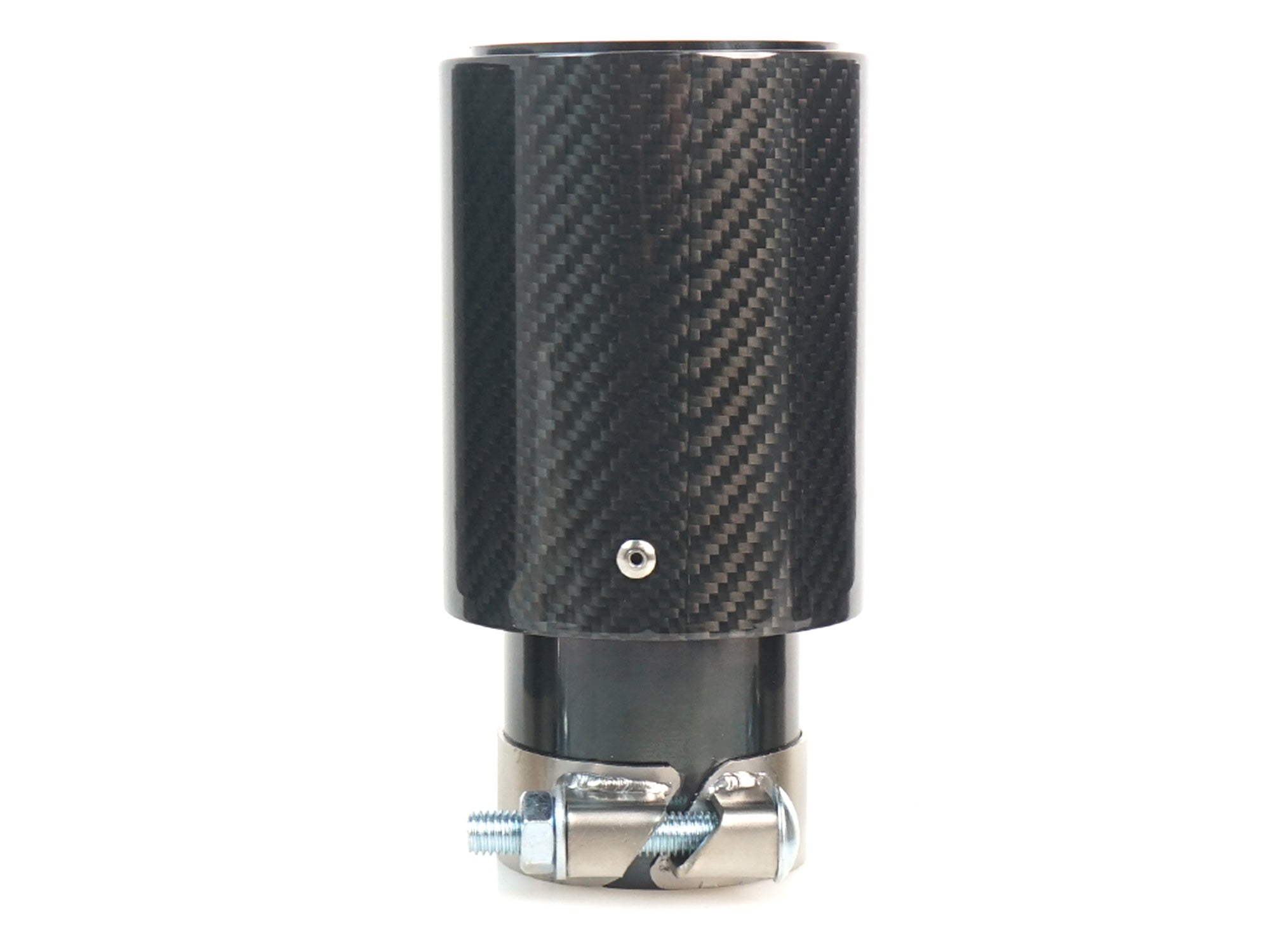 NEU Schwarz Chrom Carbon Fiber Auspuffblende Endrohre Sportauspuff Passend für Universal 60-63mm et278