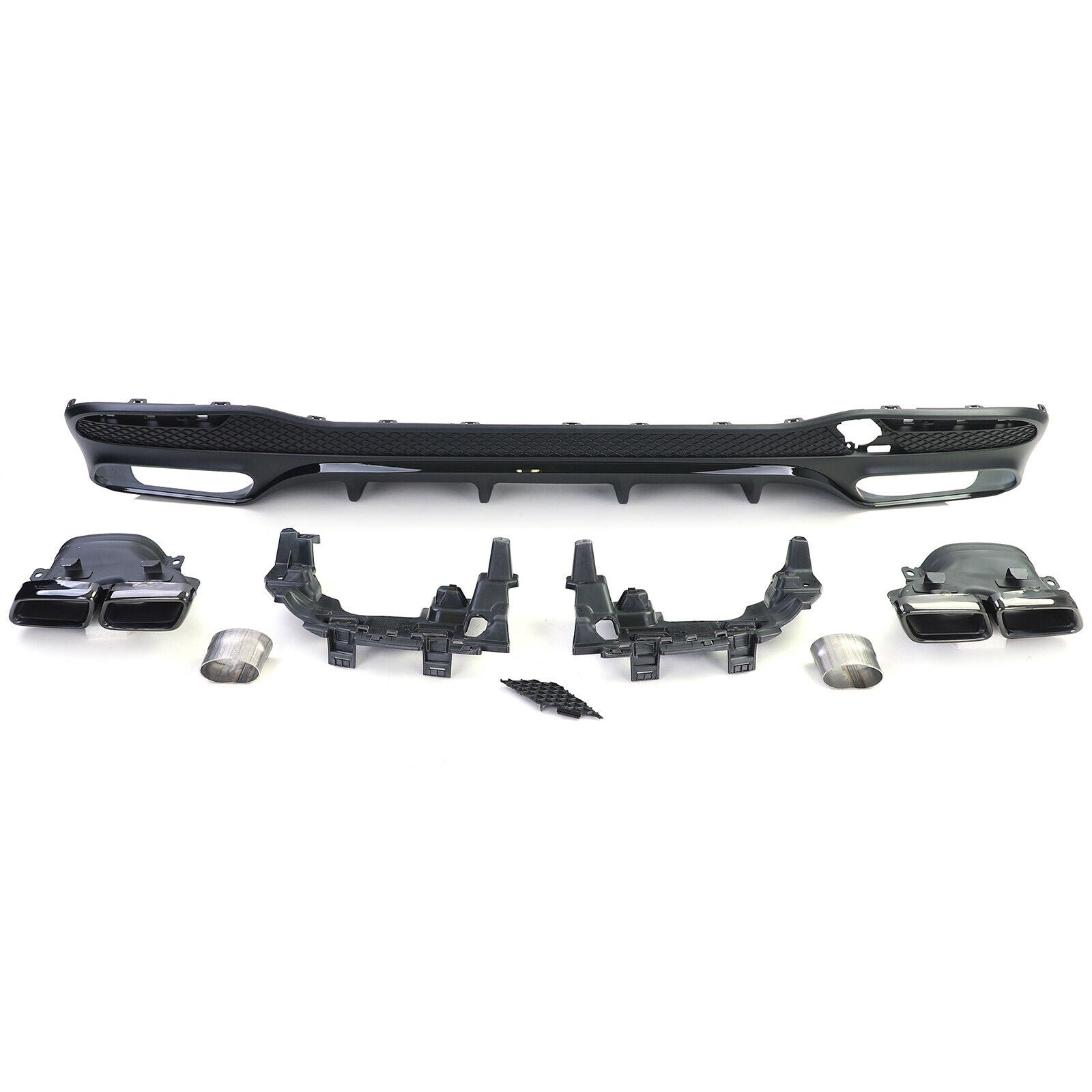 Heckdiffusor + Endrohre Schwarz für Mercedes GLS X166 AMG Line 2015-2019