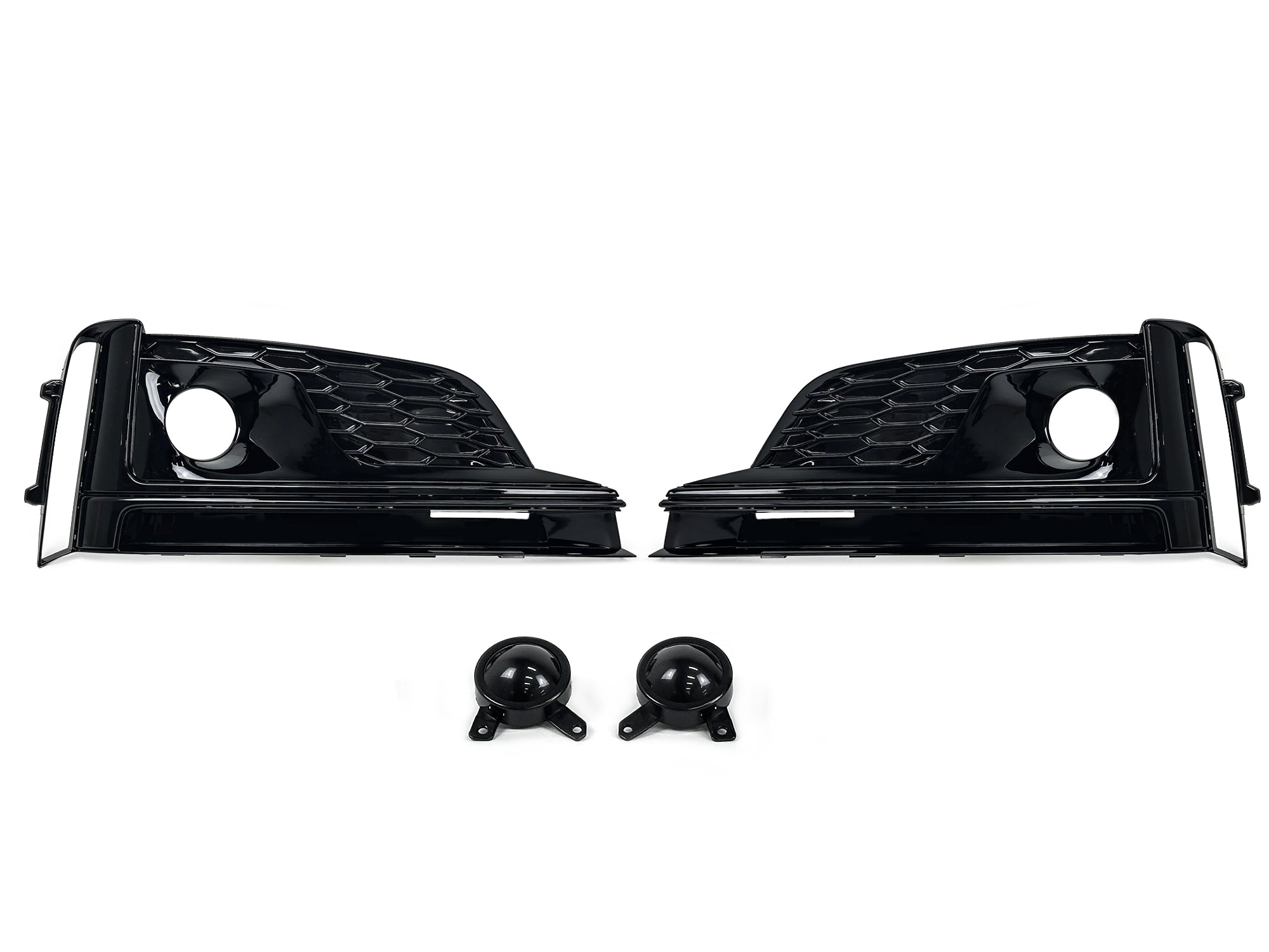 Lüftungsgitter Nebelscheinwerfer Gitter Sport Blenden Schwarz für Audi A5 F5 S-Line 2016-2019 VFL