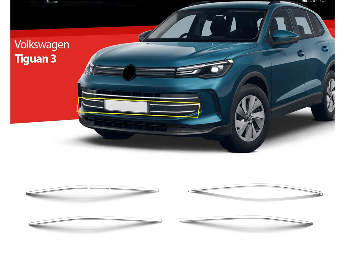 Für VW Tiguan 3 Kühlergrill Leisten ab 2024 Zierleisten Grillleisten 6 tlg