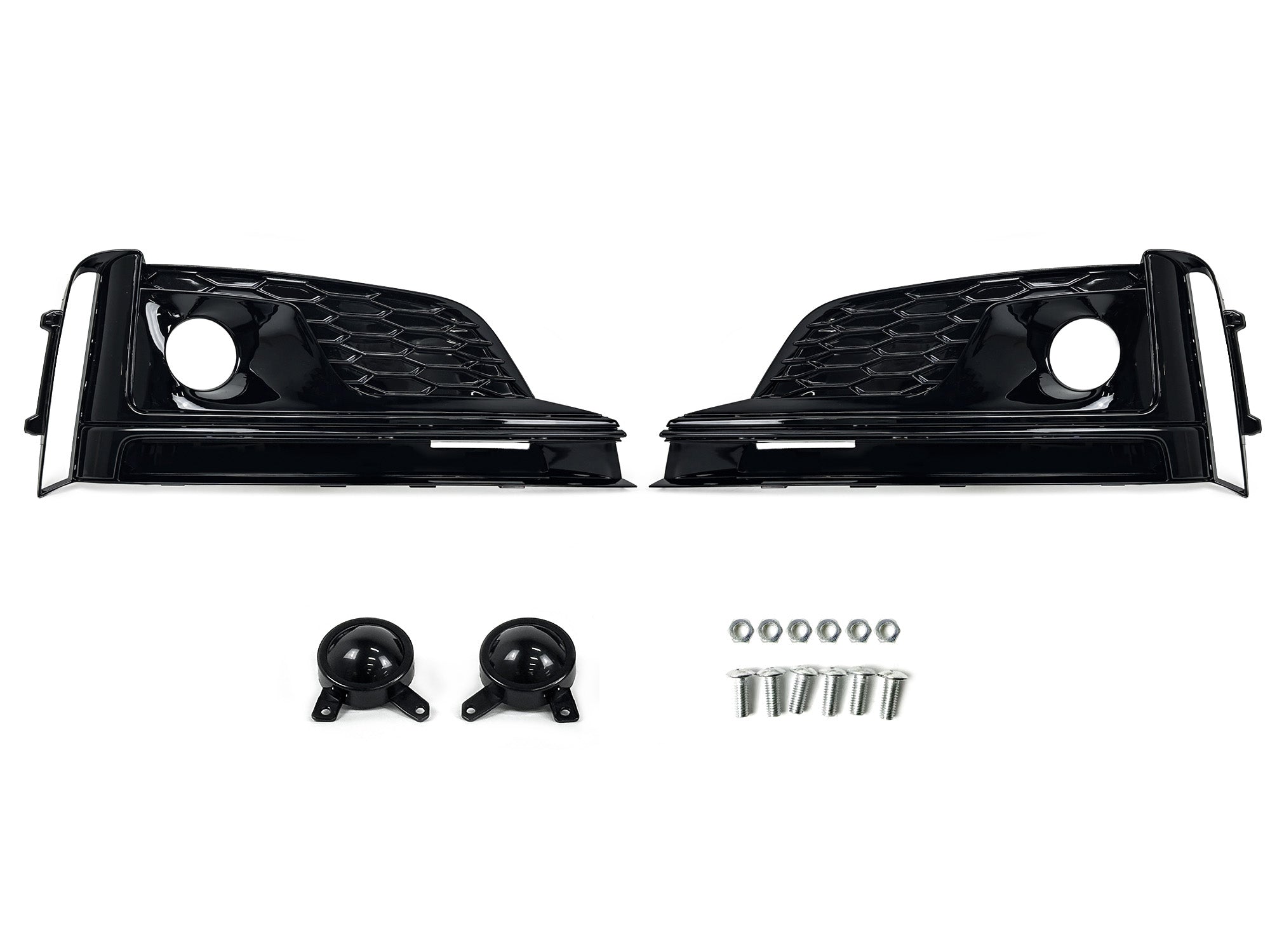 Lüftungsgitter Nebelscheinwerfer Gitter Sport Blenden Schwarz für Audi A5 F5 S-Line 2016-2019 VFL