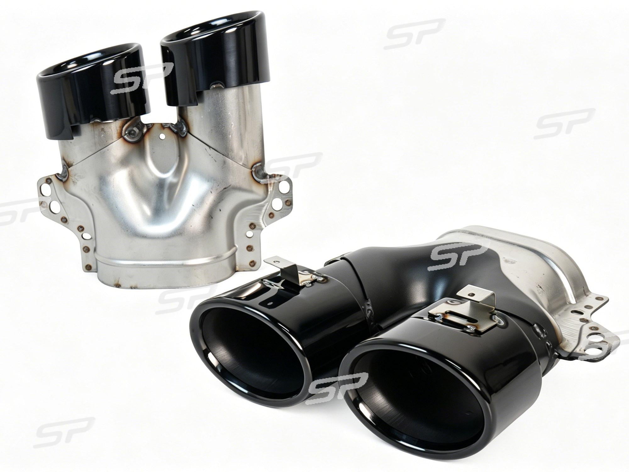 Schwarz Heckdiffusor Endrohre C43 Look für Mercedes W205 S205 Seriens Avantgarde