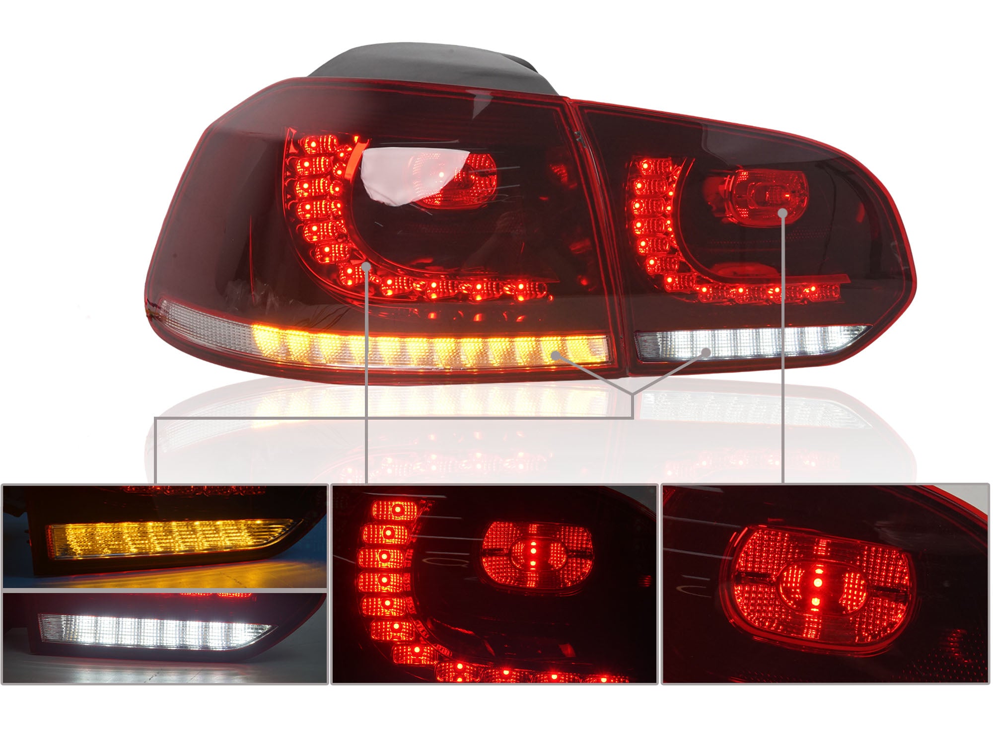 NEU LED Rücklicht Rückleuchten für VW Golf 6 Heckleuchten MK6 GTI GTD TSI TDI R 2008-2013
