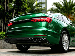 S6 Look Diffusor + Auspuffblenden Schwarz für AUDI A6 C8 mit Serienstoßstange ab 2018 di249