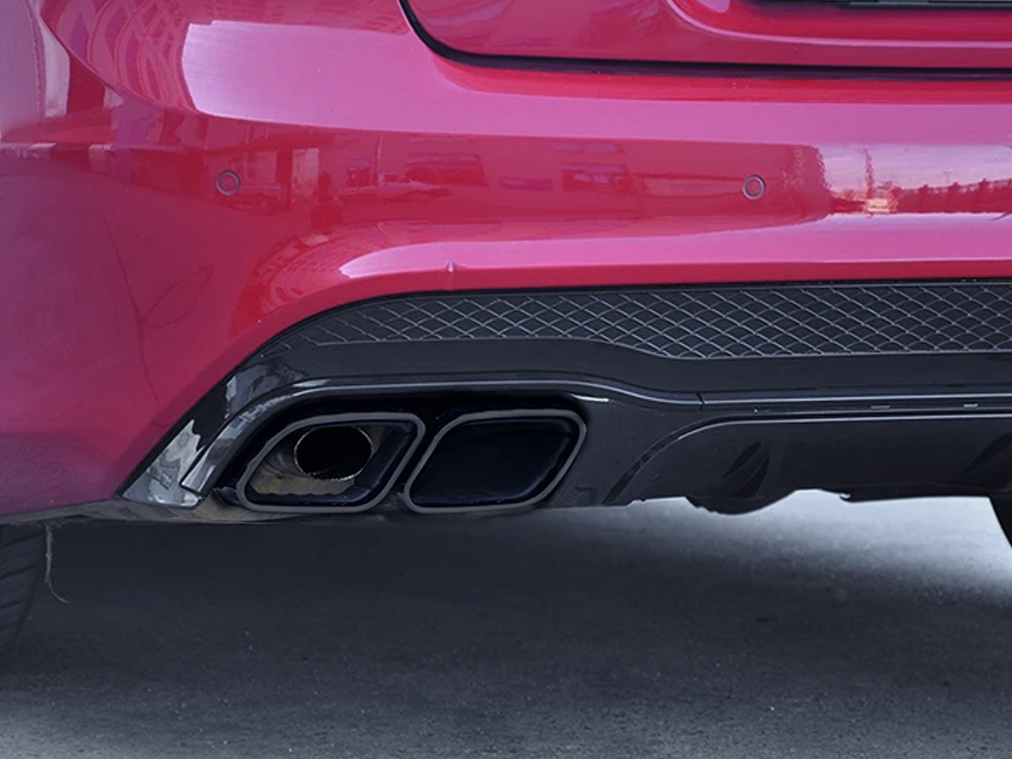 Schwarz Heckdiffusor + Auspuffblenden für Mercedes C207 Coupe A207 Cabrio E250 E350 AMG Line 2013-2017